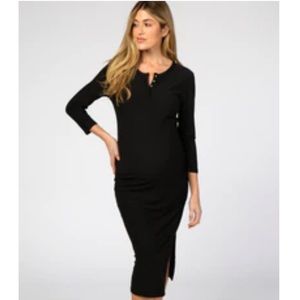 Pink Blush Maternity Black Longsleeve Dress
